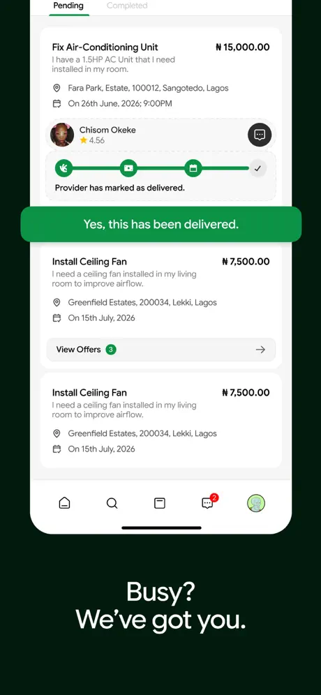 Handi app: track and manage jobs